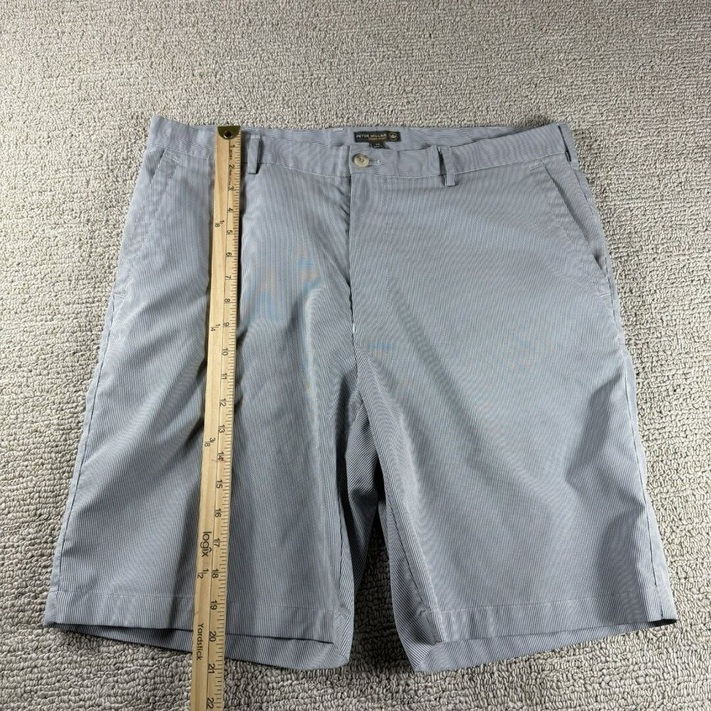 Peter Millar Crown Sport Striped Golf Shorts White Gray Men’s Size 36 x 9 - Picture 4 of 5